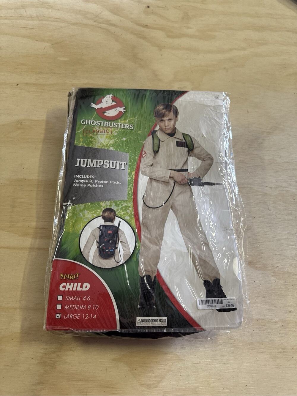 Ghostbusters Jumpsuit Proton Pack Halloween Costume by Spirit Youth L 12-14 NEW
